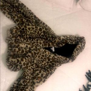 Cheetah crop zip up jacket